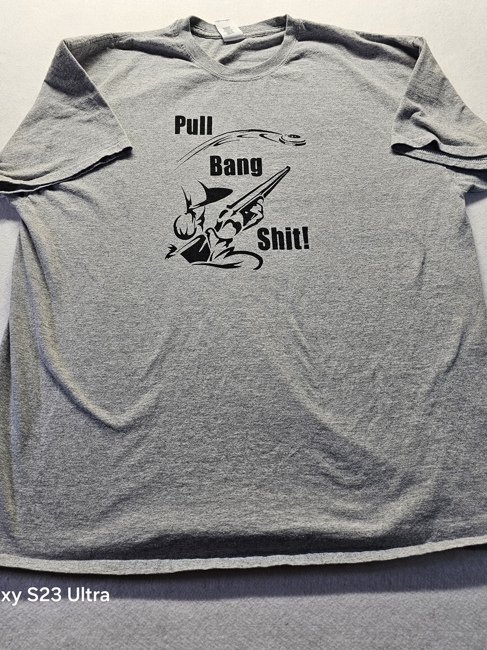 Gildan Gray Tee with Black Hunting Graphic